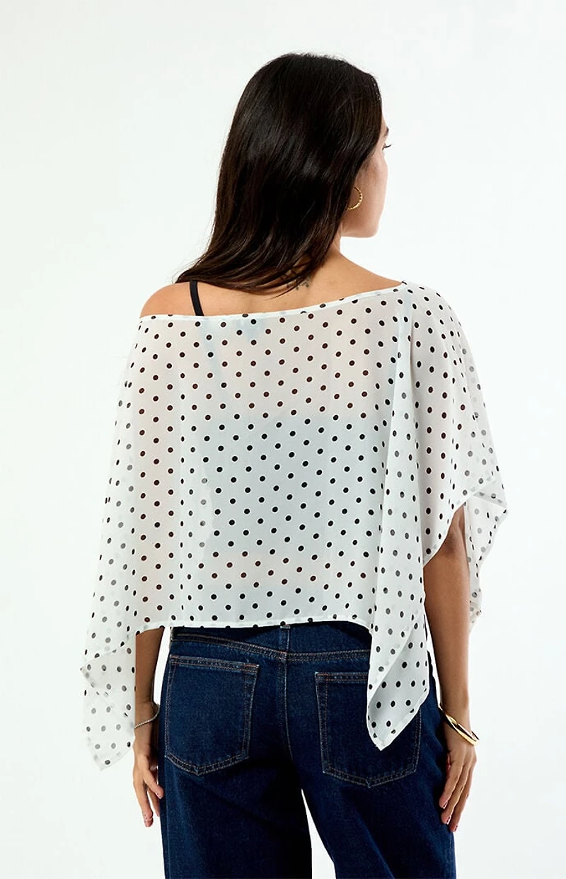 Beverly and Beck Coco Polka Dot Chiffon Poncho