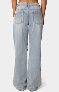 Edikted Adam Distressed Wide Leg Jeans