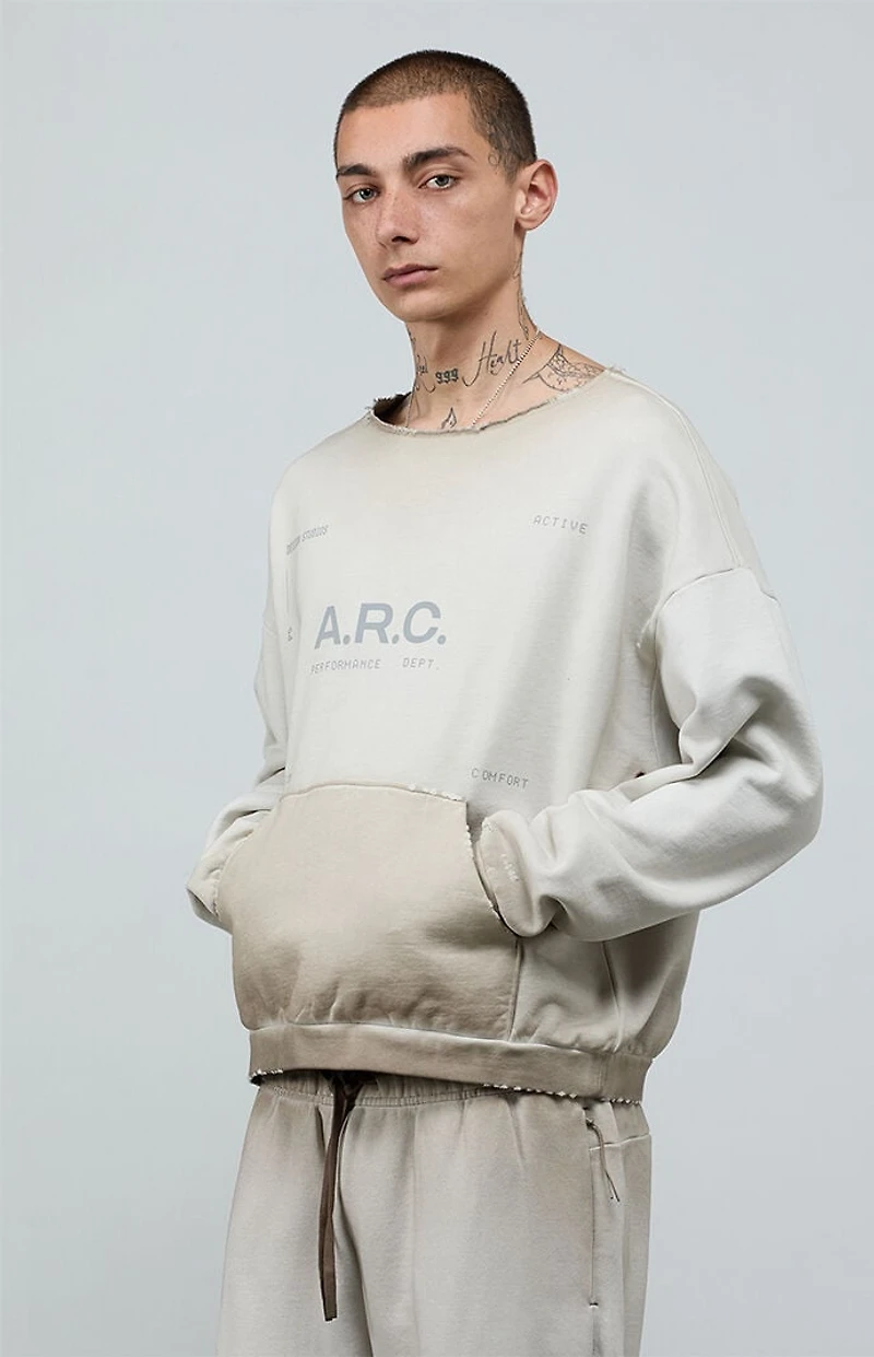 A.R.C. Khaki Vintage Wash Heavyweight Fleece Cutoff Sweatshirt