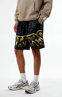 Mitchell & Ness LA Lakers Big Font Mesh Basketball Shorts