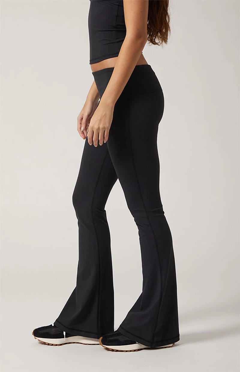 PAC 1980 WHISPER Active Fold-Over Waistband Flare Yoga Pants