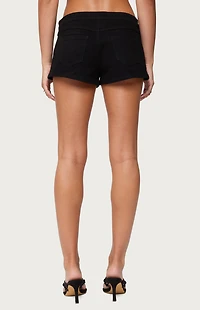 Edikted Charm & Grommet Denim Shorts