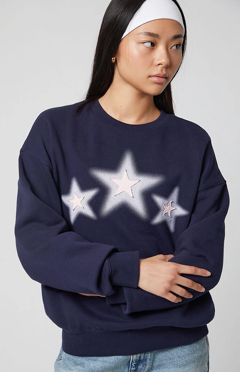 Pacsun Triple Star Crew Neck Sweatshirt