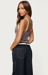 Edikted Bettie Contrast Gingham Top