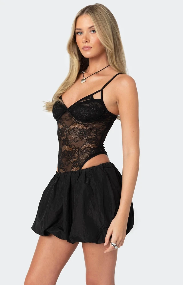 Edikted Strappy Sheer Lace Bodysuit