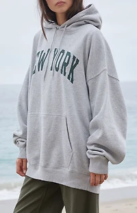 John Galt Silver New York Oversized Hoodie