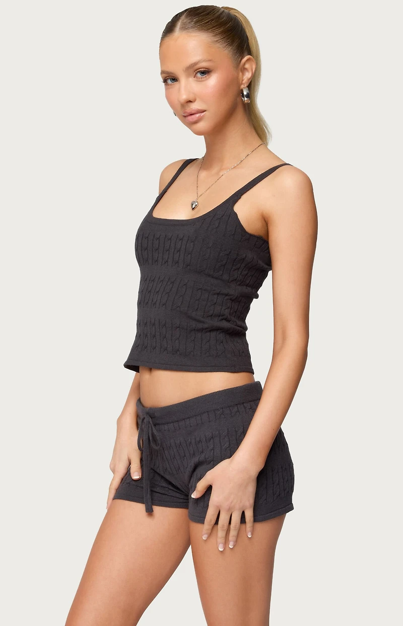Edikted Nella Cable Knit Tank Top
