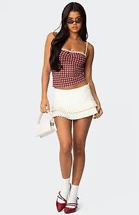 Edikted Checkered Mesh Built Bra Top