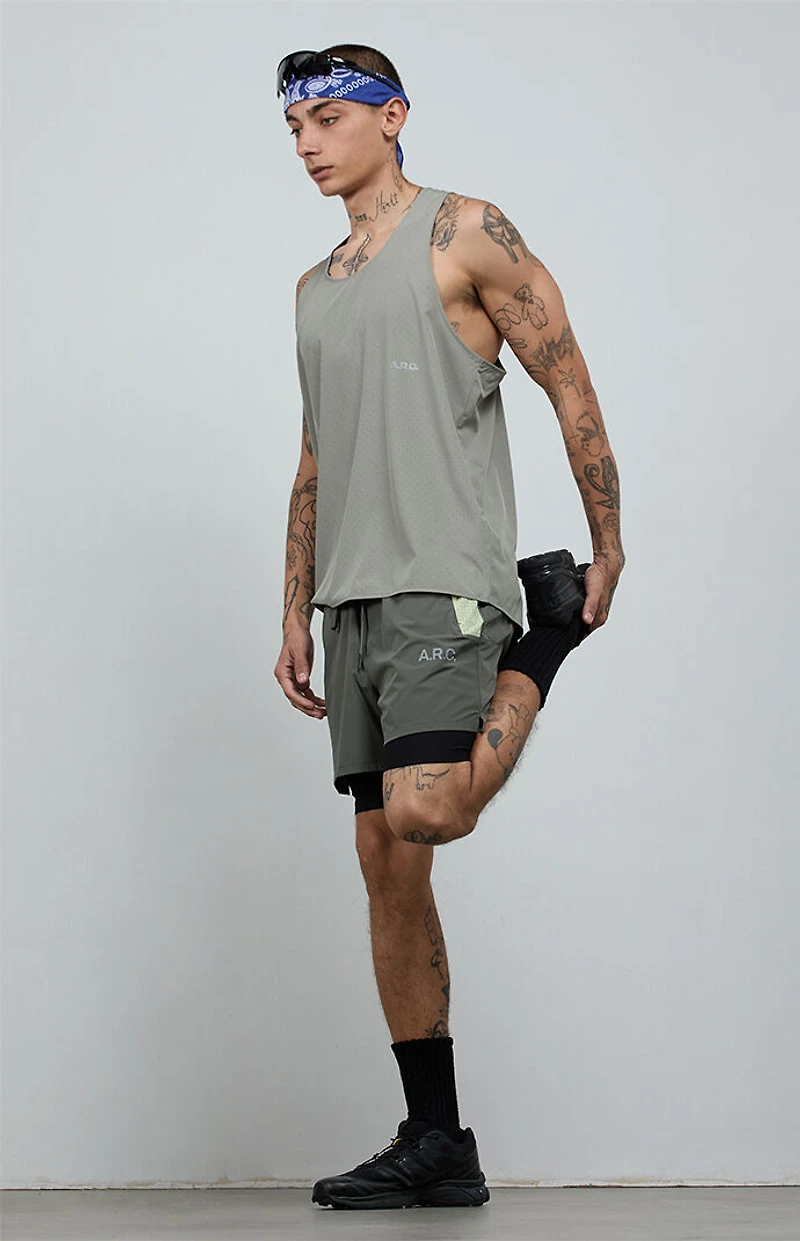 A.R.C. Gray Active Perforated Tank Top