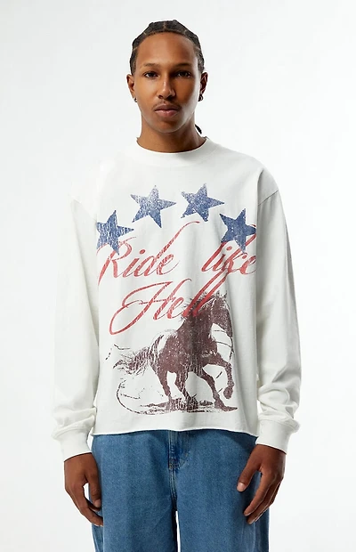 Pacsun Ride Like Hell Cropped Long Sleeve T-Shirt