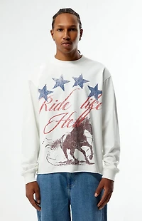 Pacsun Ride Like Hell Cropped Long Sleeve T-Shirt