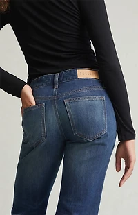 Pacsun Jade Low Rise Bootcut Jeans Dark Blue Tint