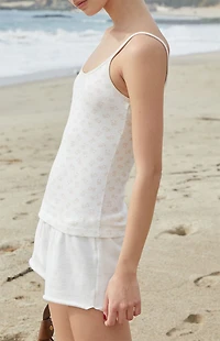 John Galt White & Pink Teddy Bear Skylar Tank Top