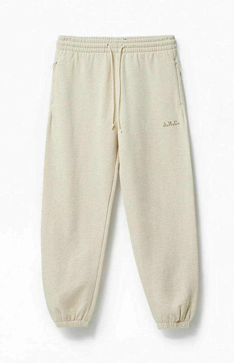 A.R.C. Heather Oatmeal Heavyweight Fleece Jogger Sweatpants