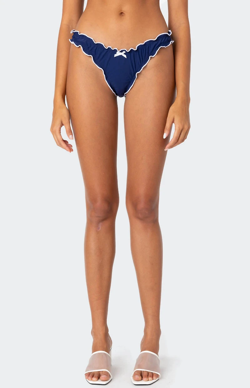 Edikted Golden Ruffle Edge Bikini Bottom