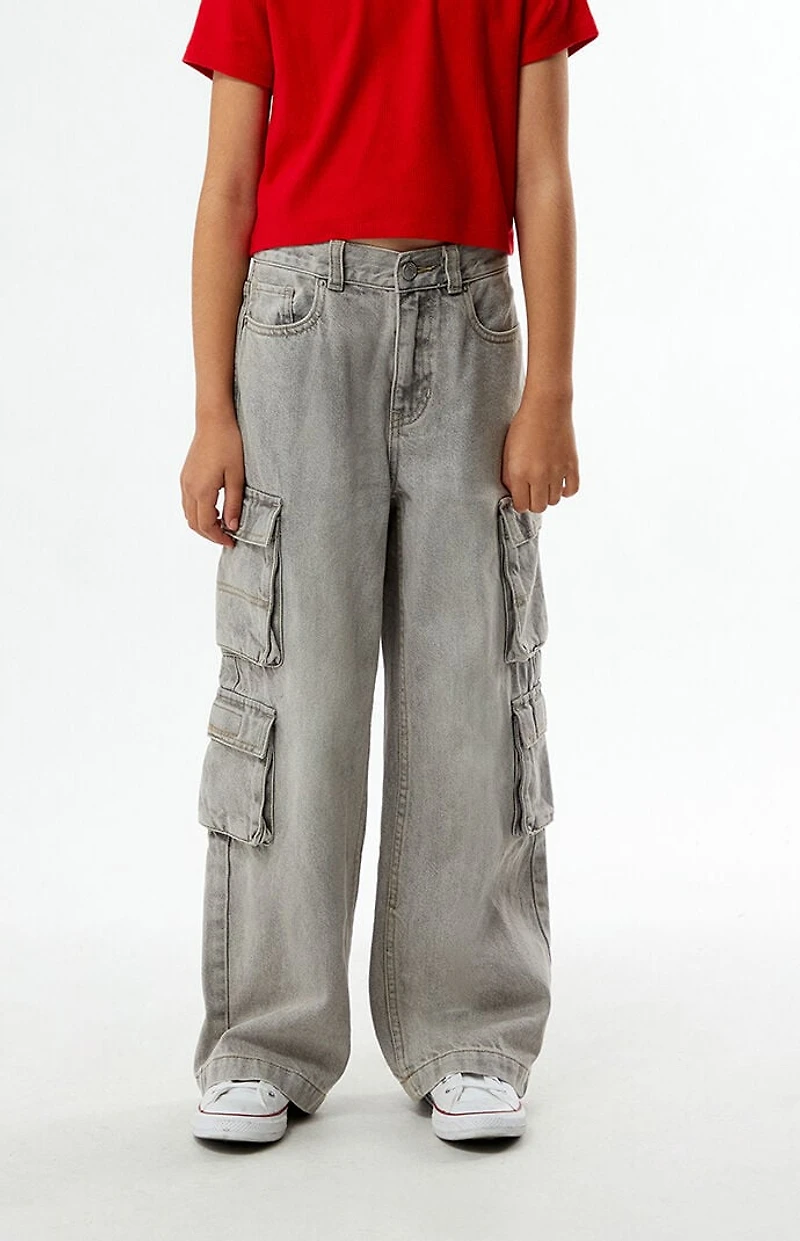 Pacsun Kids Baggy Jeans Cargo Gray