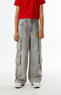 Pacsun Kids Baggy Jeans Cargo Gray