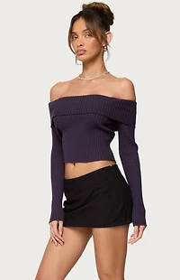 Edikted Lauren Knit Fold Over Top