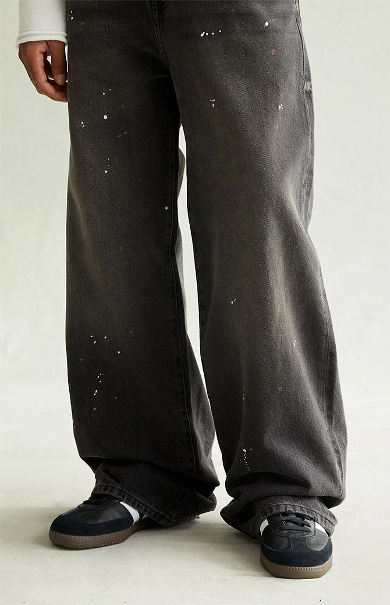 Pacsun Blake Extreme Baggy Jeans Paint Splatter Faded Black