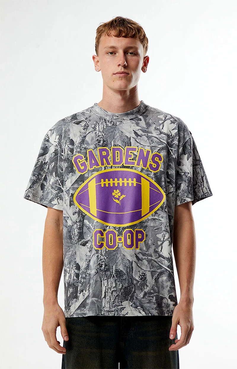 GARDENS & SEEDS CO-OP Camo Football T-Shirt
