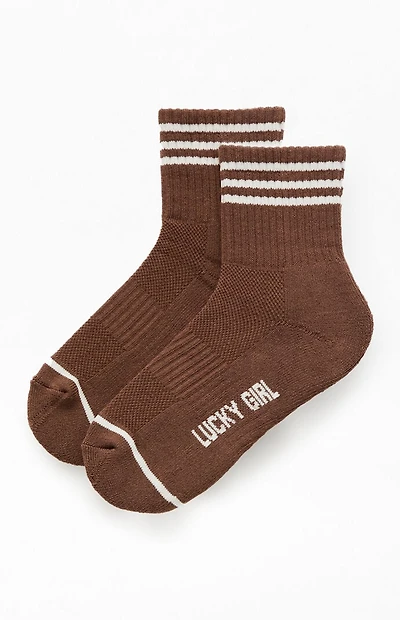 Pacsun Lucky Girl Varsity Stripe Quarter Socks