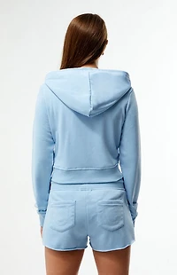 True Religion Shrunken Cropped Zip Up Hoodie