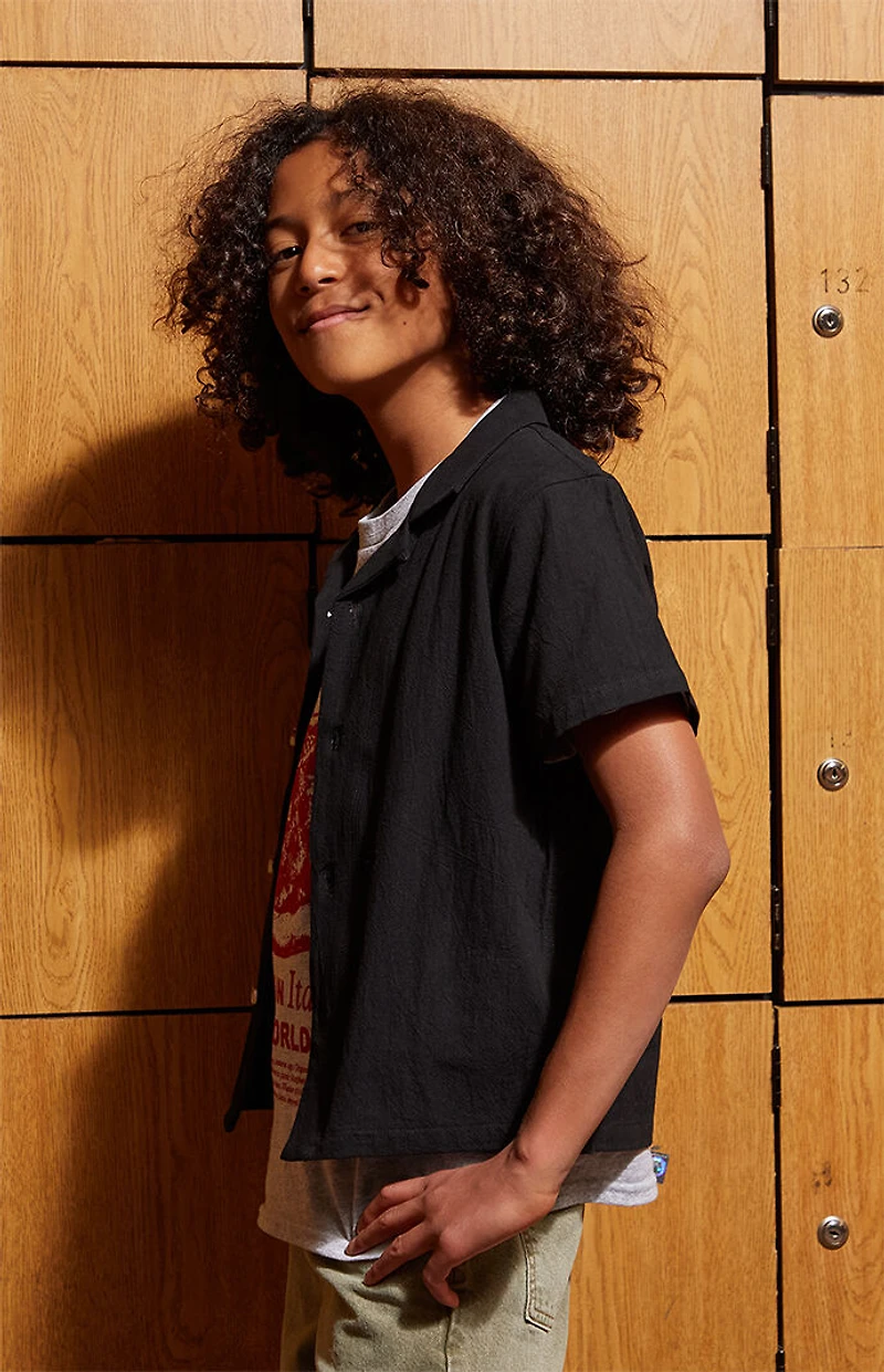 Pacsun Kids Black Arlo Camp Shirt
