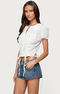 Edikted Valera Cotton Tailored Button Up Shirt