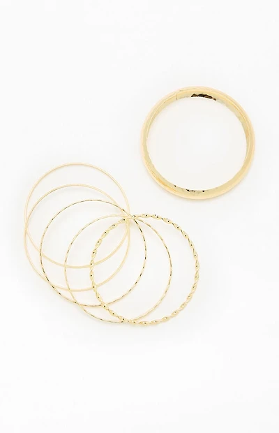 LA Hearts Etched Bangle Set