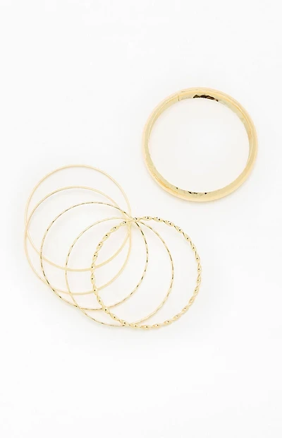 LA Hearts Etched Bangle Set