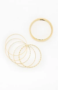 LA Hearts Etched Bangle Set