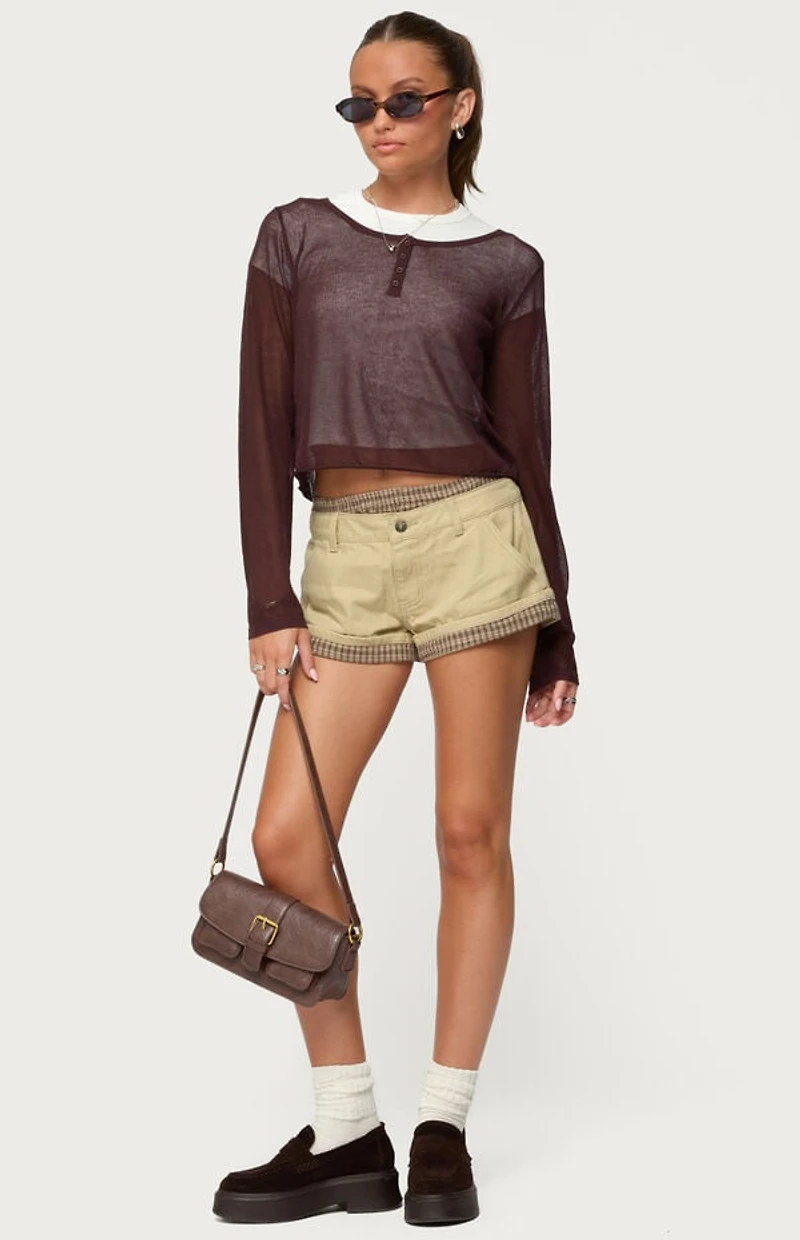 Edikted Kilian Sheer Knit Henley Top