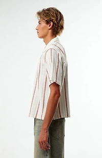 Pacsun White Striped Oversized Camp Shirt