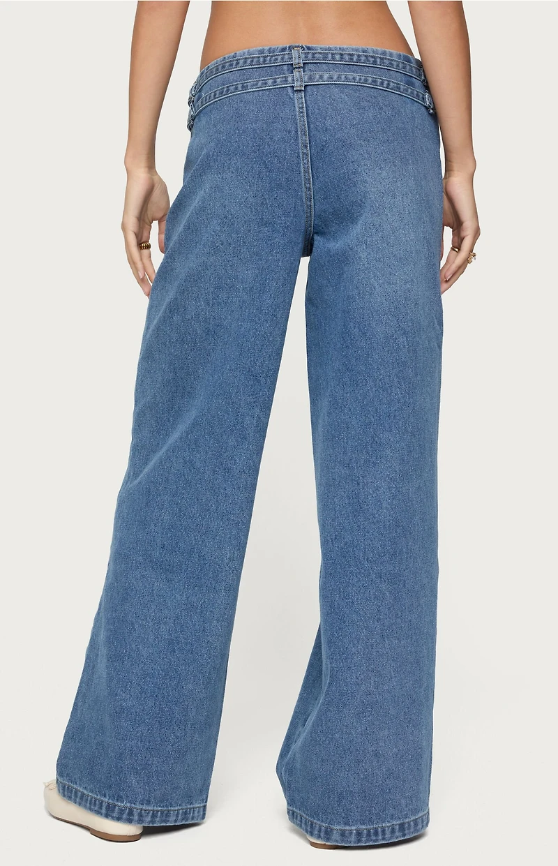 Edikted Livia Double Belt Low Rise Jeans