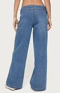 Edikted Livia Double Belt Low Rise Jeans