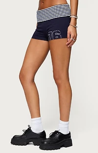 Edikted 76 Stripey Fold Over Shorts