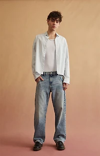 RARE DNM EDIT Light Blue Back Panel Baggy Jeans