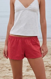 John Galt Red Polka Dot Emery Lounge Shorts