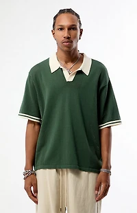 Pacsun Green Solid Polo Shirt