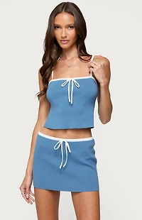 Edikted Pheobe Contrast Knit Tank Top
