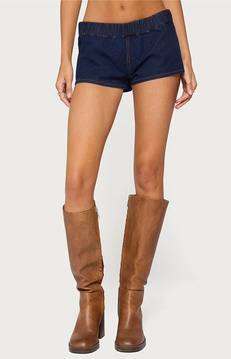Edikted Aggie Denim Micro Shorts