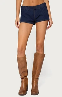Edikted Aggie Denim Micro Shorts