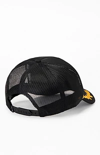 Happy Caps Black Double Blind Embroidered Foam Trucker Hat