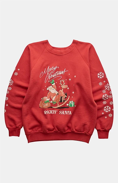PS VINTAGE '90s Merry Christmas Rockin' Santa Crew Neck Sweatshirt