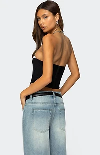 Edikted Ryla Contrast Layered Mesh Corset