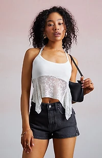 Third Charm Estelle Knit Halter Top
