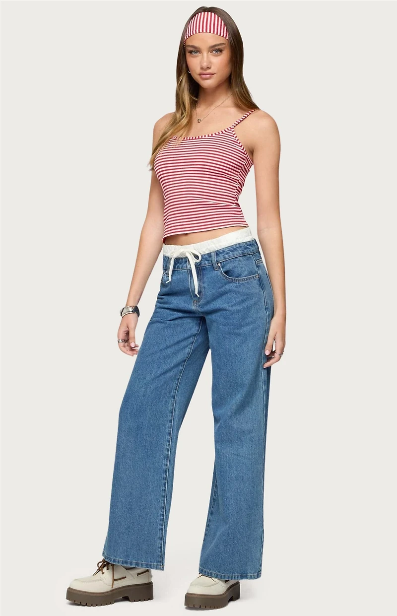 Edikted Two Piece Striped Headband Tank Top