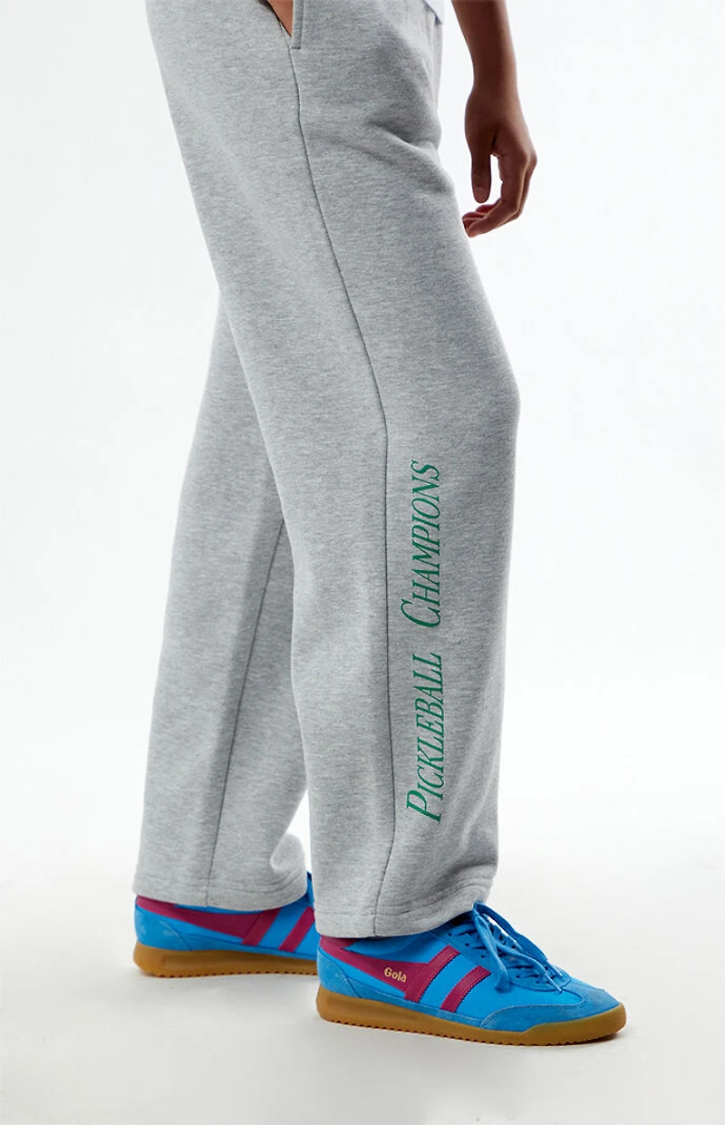 Pacsun Kids Pickleball Champions Heather Grey Baggy Sweatpants