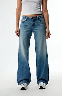 Pacsun Zoe Low Rise Girlfriend Jeans Medium Blue