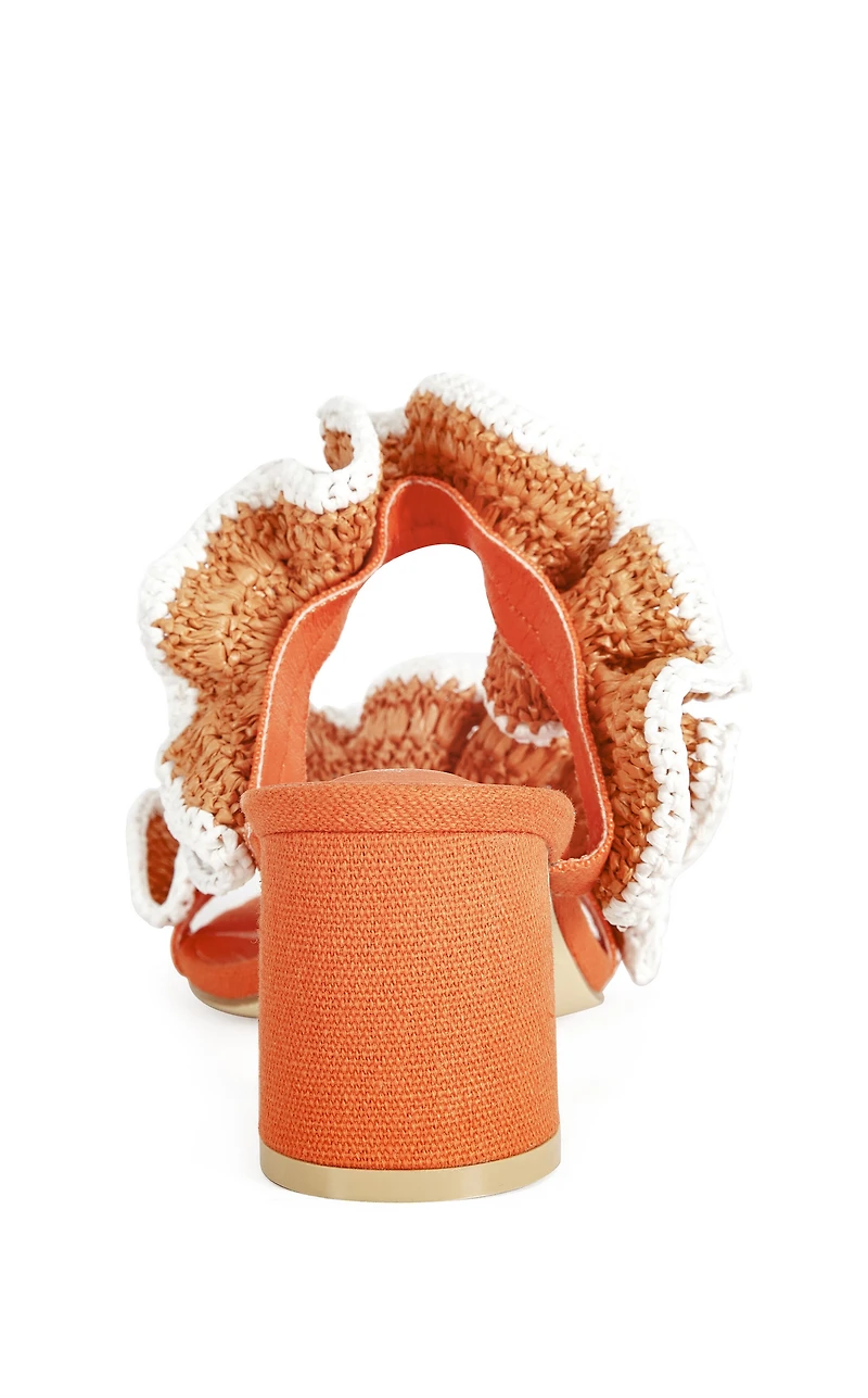 AZALEA WANG Women's Chahna Orange Block Sandals